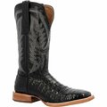 Durango Men's PRCA Collection Caiman Belly Western Boot, BLACK STALLION, M, Size 8 DDB0470